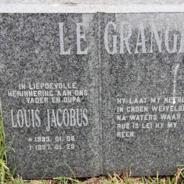 GRANGE Louis Jacobus, le 1933-1997