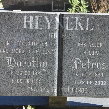 HEYNEKE Petrus 1920-2009 &amp; Dorothy 1927-1989
