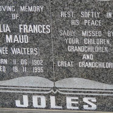 JOLES Cecelia Frances Maud nee WALTERS 1902-1995