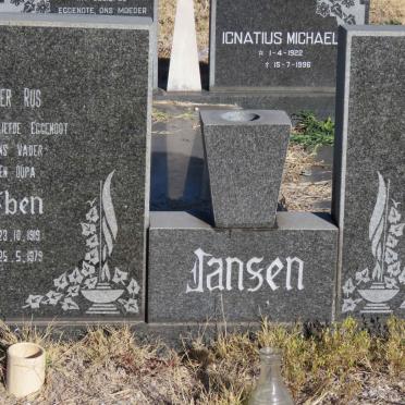 JANSEN Eben 1919-1979 &amp; Johanna Elizabeth 1921-1999