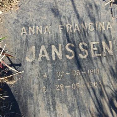 JANSSEN Anna Francina 1910-1985