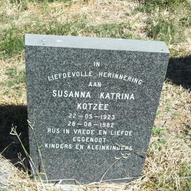 KOTZEE Susanna Katrina 1923-1982