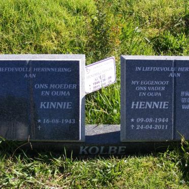 KOLBE Hennie 1944-2011 &amp; Kinnie 1943-