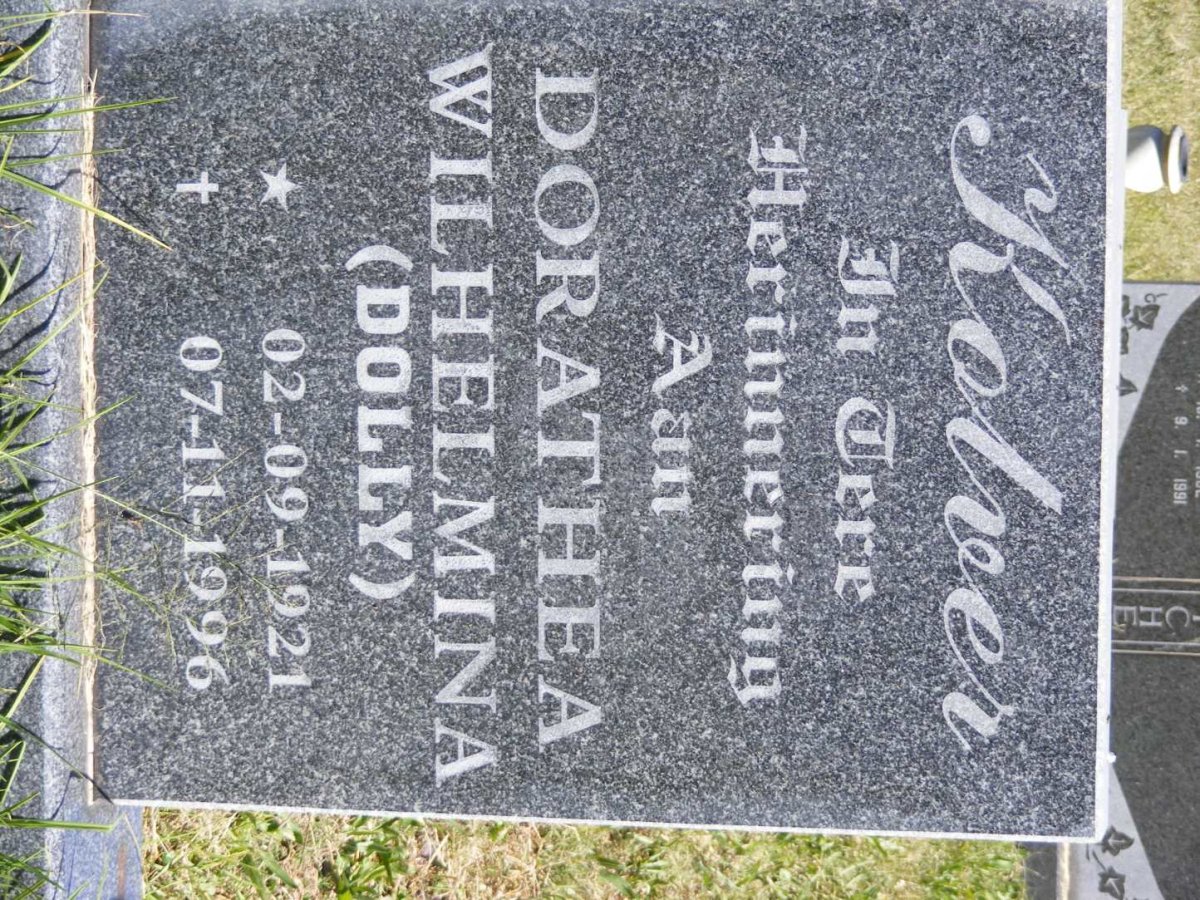 KOLVER Jacobus Petrus 1908-1991 & Dorathea Wilhelmina 1921-1996