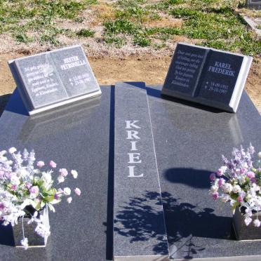 KRIEL Karel Frederik 1931-1997 &amp; Hester Petronella 1935-1987