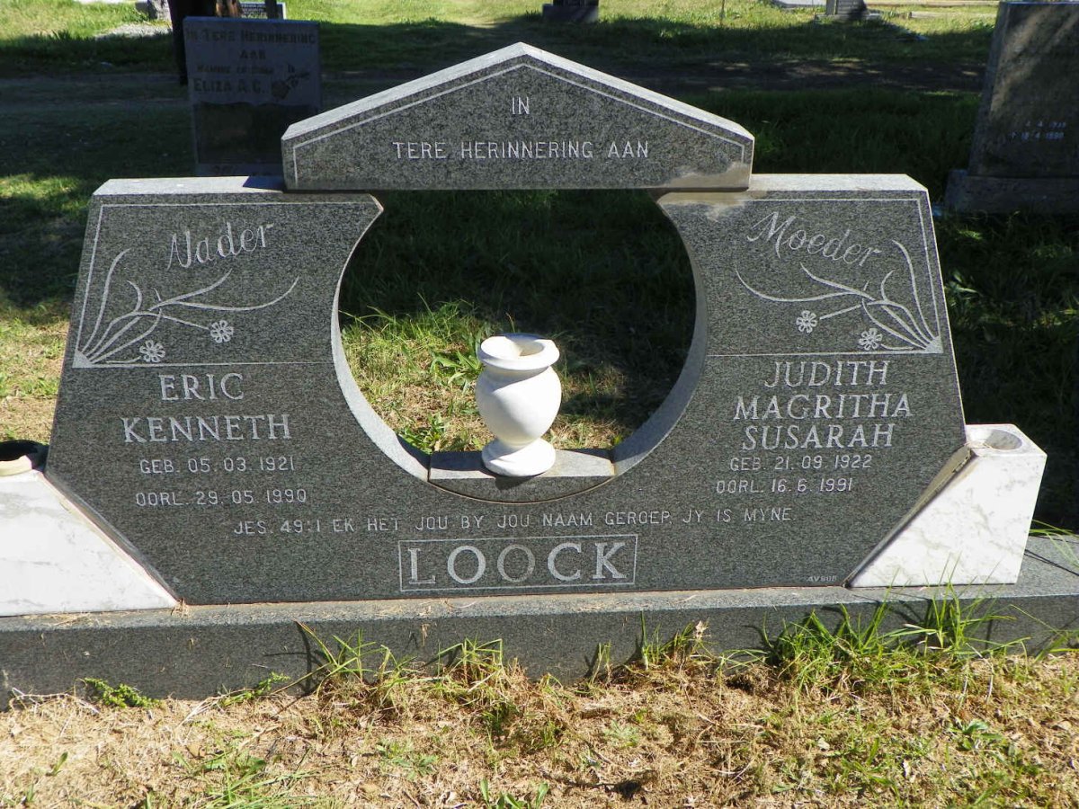 LOOCK Eric Kenneth 1921-1990 & Judith Magritha Susarah 1922-1991
