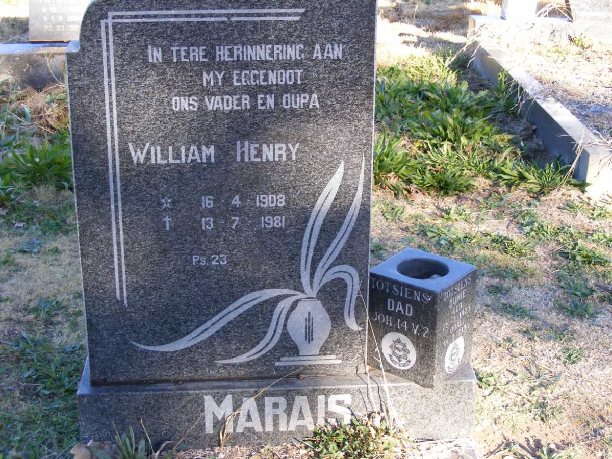 MARAIS William Henry 1908-1981 & Oumie 1923-1990