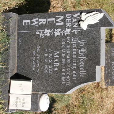 MERWE Mara, van der 1923-1982