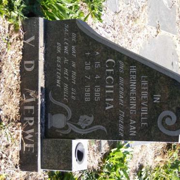 MERWE Cecilia, v.d. 1905-1988