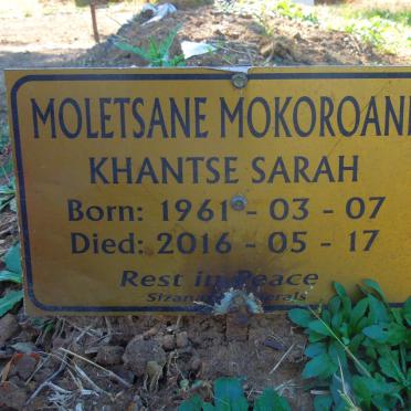 MOLETSANE Khantse Sarah nee MOKOROANE 1961-2016