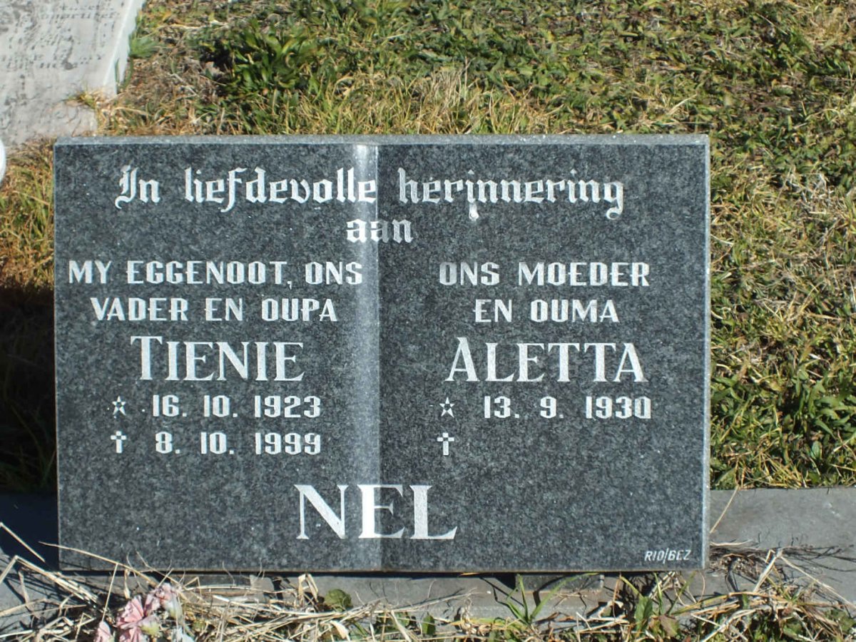 NEL Tienie 1923-1999 & Aletta 1930-