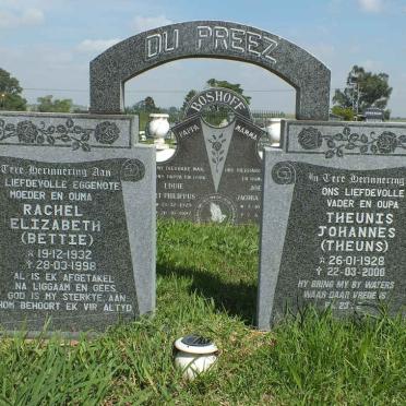 PREEZ Theunis Johannes, du 1928-2000 &amp; Rachel Elizabeth 1932-1998