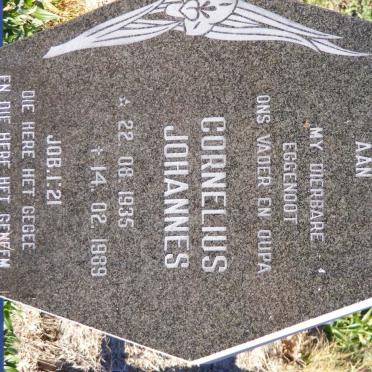 PLESSIS Cornelius Johannes, du 1935-1989 &amp; Hendrina Johanna Berendina 1939-1992