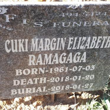 RAMAGAGA Cuki Margin Elizabeth 1961-2018