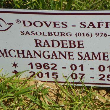 RADEBE Mchangane Sameul 1962-2015