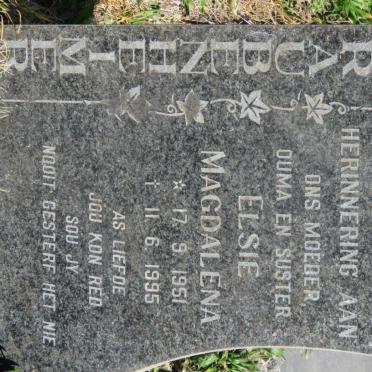 RAUBENHEIMER Elsie Magdalena 1951-1995