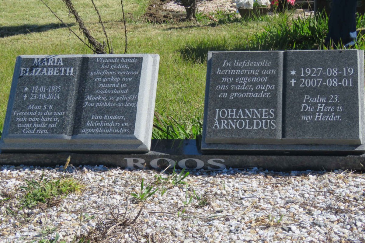 ROOS Johannes Arnoldus 1927-2007 & Maria Elizabeth 1935-2014