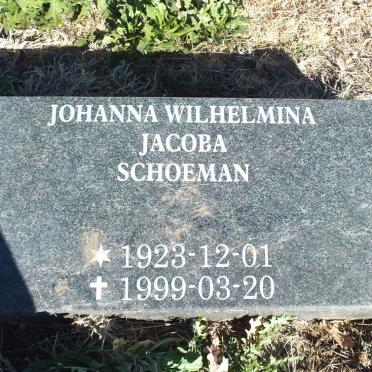 SCHOEMAN Johanna Wilhelmina Jacoba 1923-1999