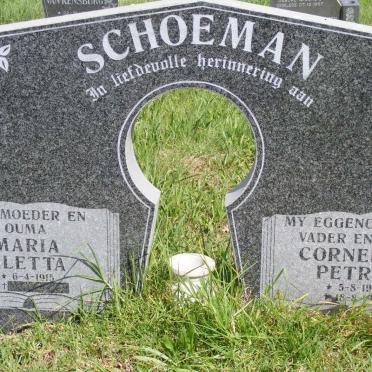 SCHOEMAN Cornelius Petrus 1922-1998 &amp; Maria Aletta 1915-