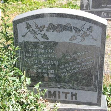 SMITH Sarah Johanna nee LOTZ 1913-1992