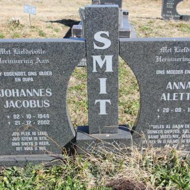 SMIT Johannes Jacobus 1944-2002 &amp; Anna Aletta 1950-