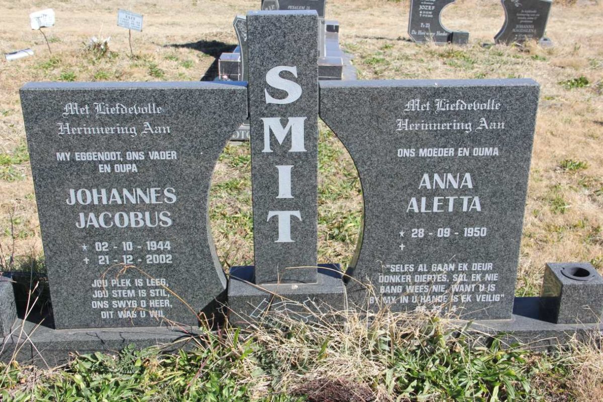 SMIT Johannes Jacobus 1944-2002 & Anna Aletta 1950-