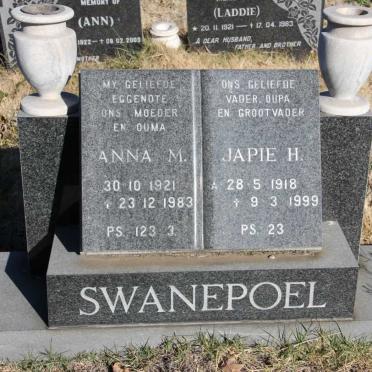 SWANEPOEL Japie H. 1918-1999 &amp; Anna M. 1921-1983