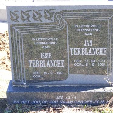 TERBLANCHE Jan 1938-2005 &amp; Issie 1943-