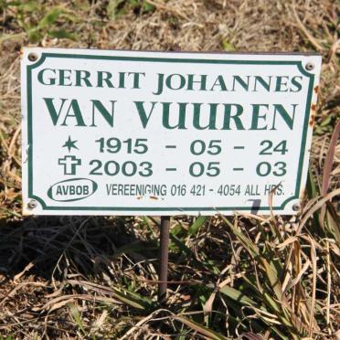 VUUREN Gerrit Johannes, van 1915-2003