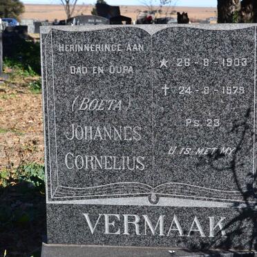 VERMAAK Johannes Cornelius 1903-1979
