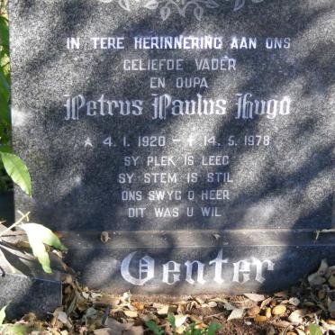 VENTER  Petrus Paulus Hugo 1920-1978 &amp; Susan Palmer WESTCOTT 1927-1974