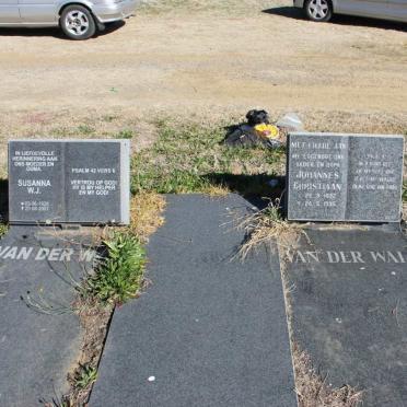 WALT Johannes Christiaan, van der 1932-1995 &amp; Susanna W.J. 1928-2007
