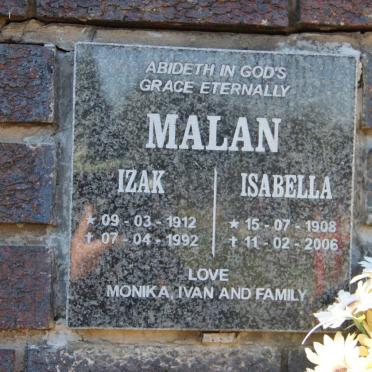 MALAN Izak 1912-1992 &amp; Isabella 1908-2006