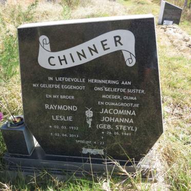 CHINNER Raymond Leslie 1932-2013 &amp; Jacomina Johanna STEYL 1941-