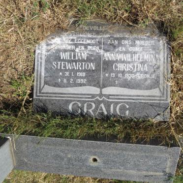 CRAIG William Stewarton 1918-1992 &amp; Anna Wilhelmina Christina CRONJE 1930-