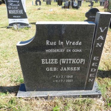 EEDEN Elize, van nee JANSEN 1948-2007
