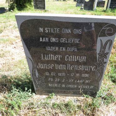 RENSBURG Luther Calvyn, Janse van 1935-1996