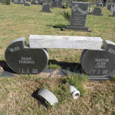 SWART  Adam Erasmus 1905-2001 &amp; Martha Alida Louisa 1906-1995