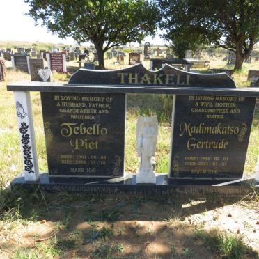 THAKELI Tebello Piet 1941-2008 & Madimakatso Gertrude 1942-2021