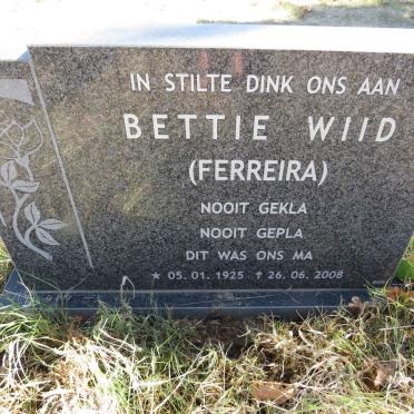 WIID Bettie nee FERREIRA 1925-2008