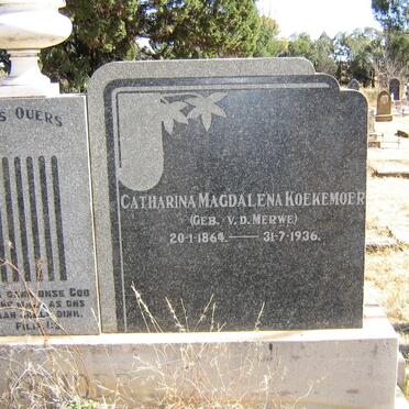 KOEKEMOER Catharina Magdalena nee V.D. MERWE 1864-1936