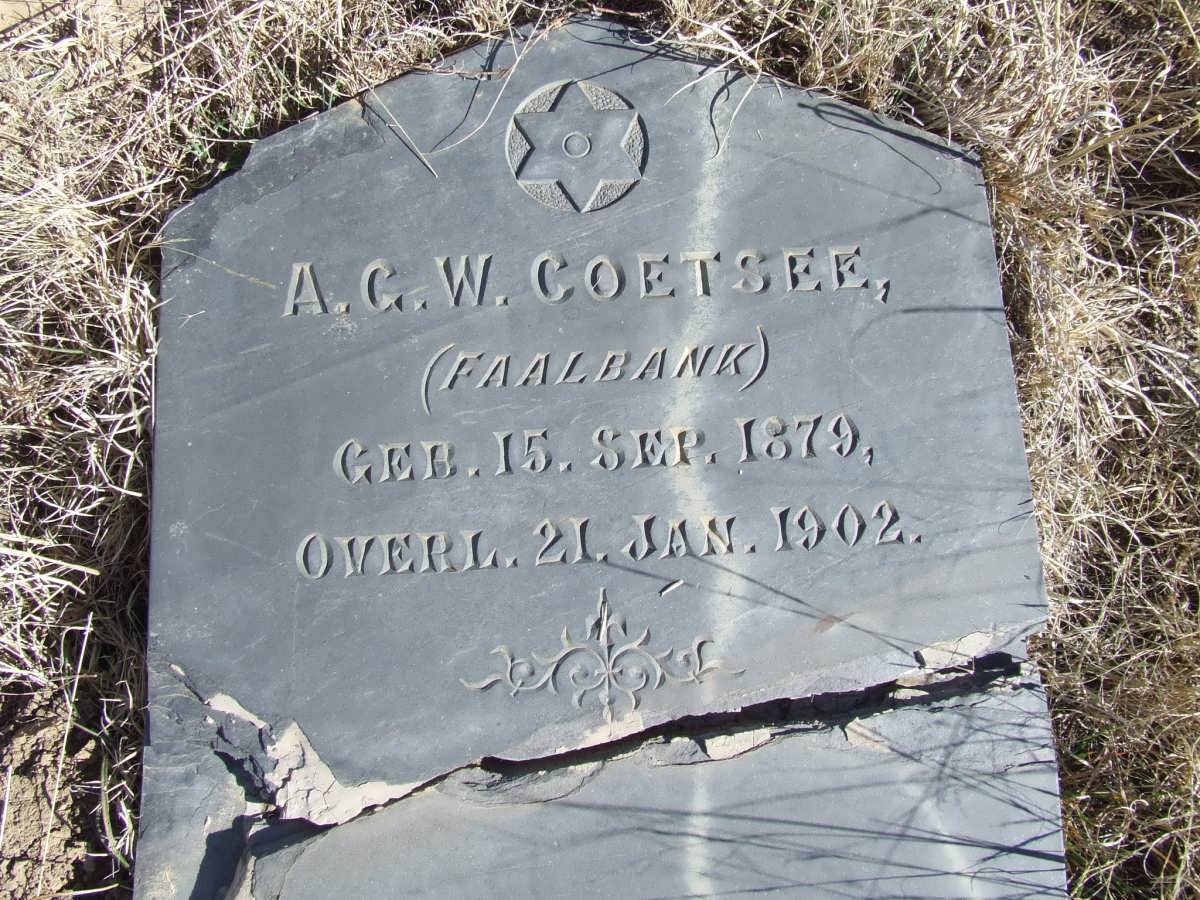 COETSEE A.G.W. 1879-1902