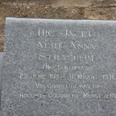 STRASHEIM  Alida Anna nee GERTENBACH 1887-1971