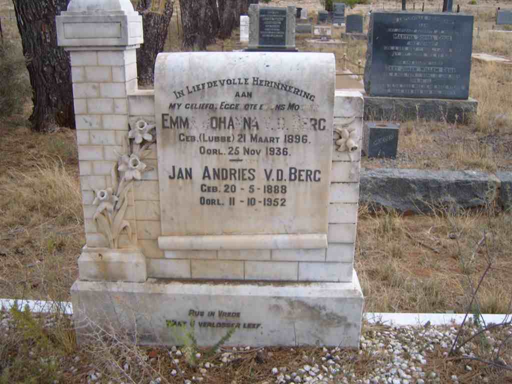 BERG Jan Andries, v.d. 1888-1952 & Emma Johanna LUBBE 1896-1936