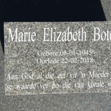 BOTES Jannie 1938-2014 &amp; Marie Elizabeth 1945-2018