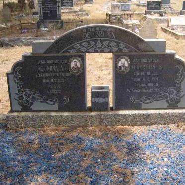 BRUYN Albertus S., de 1881-1964 &amp; Jacomina A.J. OBERHOLZER 1886-1939