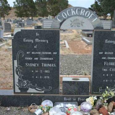 COCKCROFT Sydney Thomas 1903-1979 &amp; Florence COTTON 1903-1985