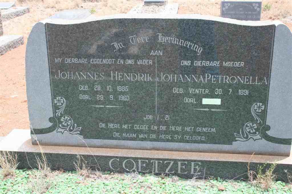 COETZEE Johannes Hendrik 1885-1960 & Johanna Petronella VENTER 1891-