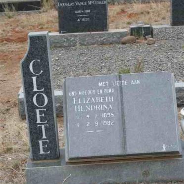 CLOETE Elizabeth Hendrina 1895-1982
