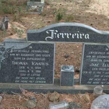 FERREIRA Thomas Ignatius 1909-1999 &amp; Jane Elizabeth ENGELBRECHT 1912-1990
